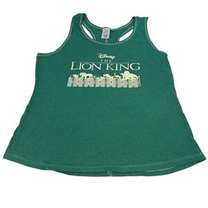 Disney Lion King Graphic Tank Top XXL Green Racerback Sleepwear Lounge Tee